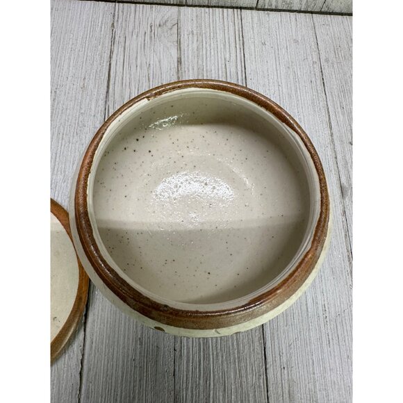 Vintage Mexican Tonala Trinket Dish with Blue Floral Accents 4" Diameter 3" Tall - Picture 13 of 14